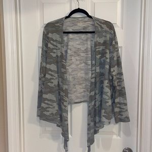 Belle by Kim Gravel Camo Printed Slub Knit Shrug